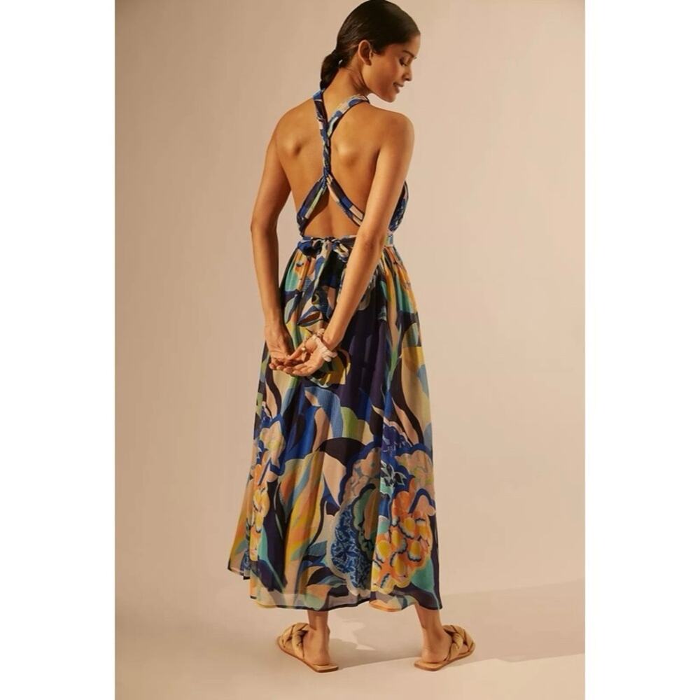 NEW Anthropologie Alexandra Farmer Printed Maxi Dress - Picture 3 of 9